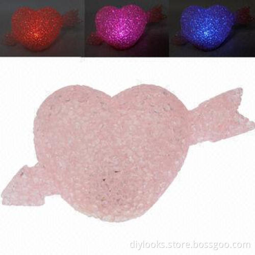 Novelty Heart-shaped Variable Color LED Night Light, Sized 13.5 x 5 x 6cm, OEM Orders Welcomed